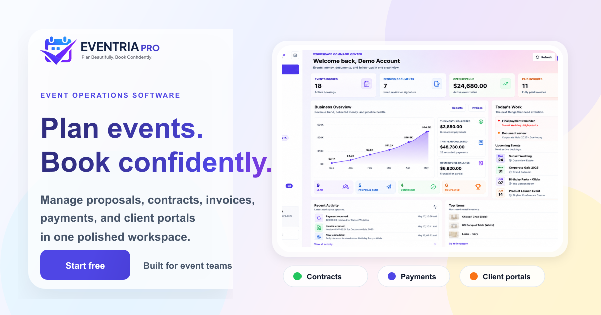 Eventria Pro | Event Management Software for New Event Businesses